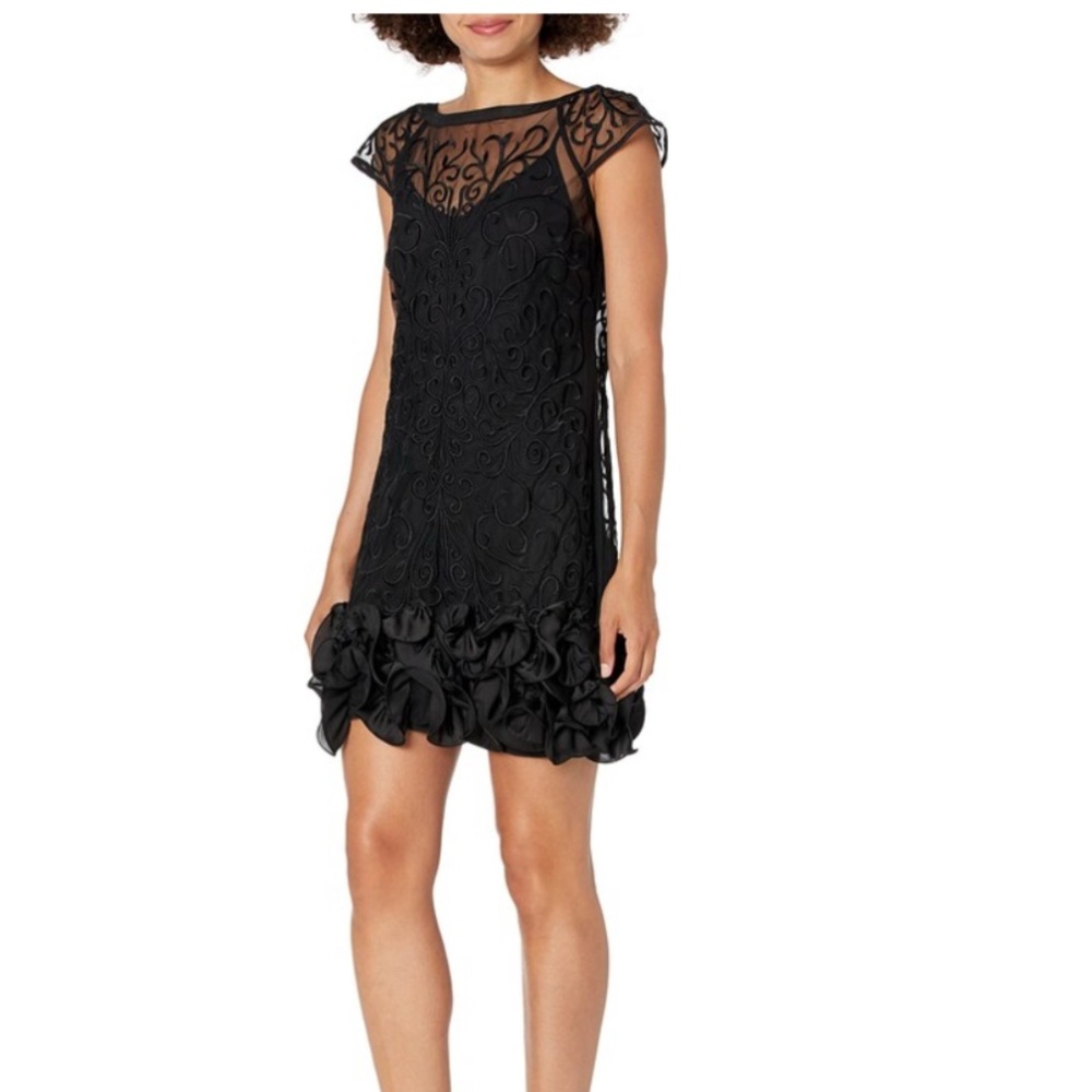 GUESS Floral-Lace Ruffled-Hem Sheath - Picture 4 of 8